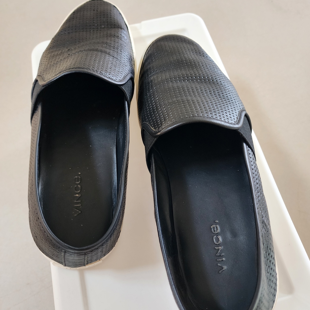 Vince Black Perforated Women's Loafers